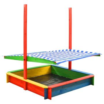 Adjustable Roof Sandbox - Multicolour Fir Wood | Hipomarket