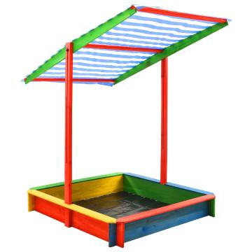 Adjustable Roof Sandbox - Multicolour Fir Wood | Hipomarket