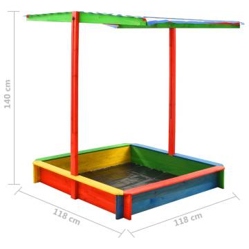 Adjustable Roof Sandbox - Multicolour Fir Wood | Hipomarket