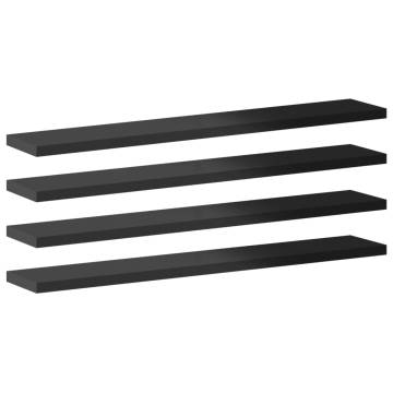 Bookshelf Boards 8 pcs High Gloss Black - 60x10 cm | Hipomarket