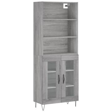 Stylish Grey Sonoma Highboard - 69.5x34x180 cm | Hipomarket