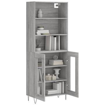 Stylish Grey Sonoma Highboard - 69.5x34x180 cm | Hipomarket