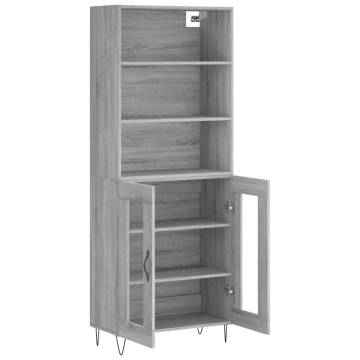 Stylish Grey Sonoma Highboard - 69.5x34x180 cm | Hipomarket