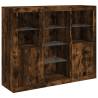 Modern Sideboards with LED Lights - Smoked Oak - 3 pcs Set