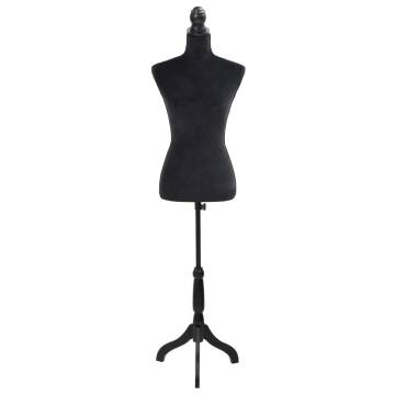 Ladies Bust Display Black Mannequin - Dress Form for Fashion