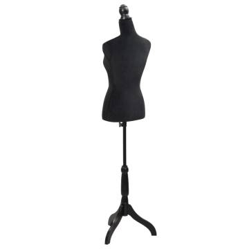 Ladies Bust Display Black Mannequin - Dress Form for Fashion