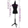 Ladies Bust Display Black Mannequin - Dress Form for Fashion