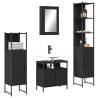 4 Piece Bathroom Furniture Set Black Engineered Wood Colour black Number of 1 Number of Pieces 