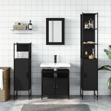 4 Piece Black Bathroom Furniture Set | Stylish & Space-Saving