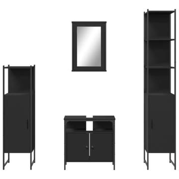 4 Piece Black Bathroom Furniture Set | Stylish & Space-Saving