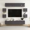 10 Piece TV Cabinet Set High Gloss Grey Engineered Wood Colour high gloss grey Quantity in Package 1 Width 180 cm 