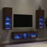 5 Piece TV Wall Units with LED Brown Oak Engineered Wood Colour brown oak Quantity in Package 5 