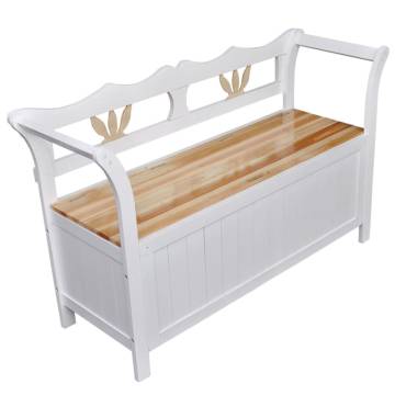 Elegant Storage Bench - 126x42x75 cm Wood White | HipoMarket