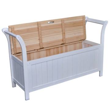 Elegant Storage Bench - 126x42x75 cm Wood White | HipoMarket