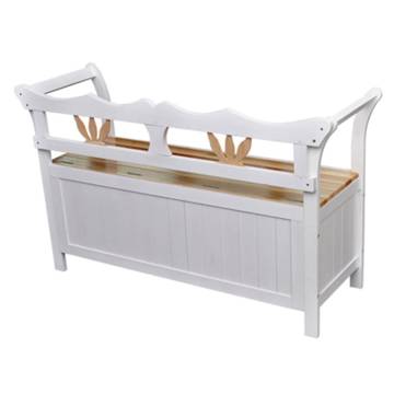 Elegant Storage Bench - 126x42x75 cm Wood White | HipoMarket