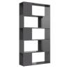 High Gloss Grey Book Cabinet Room Divider - 80x24x155 cm