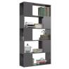 High Gloss Grey Book Cabinet Room Divider - 80x24x155 cm