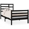 Black Solid Wood Bed Frame 90x190 cm - Modern Design