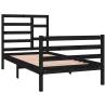 Black Solid Wood Bed Frame 90x190 cm - Modern Design