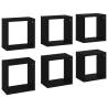 Wall Cube Shelves 6 pcs Black - Stylish Storage Solution