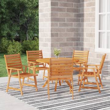 6 Piece Garden Dining Set - Solid Acacia Wood | Hipo Market