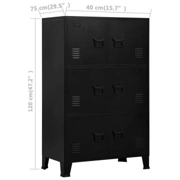 Industrial Storage Chest Black 75x40x120 cm - Steel & Sturdy