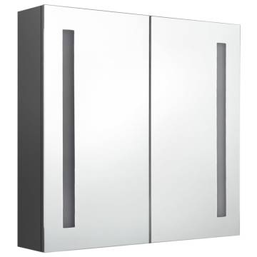 LED Bathroom Mirror Cabinet Grey 62x14x60 cm - Stylish Storage