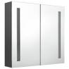 LED Bathroom Mirror Cabinet Grey 62x14x60 cm - Stylish Storage