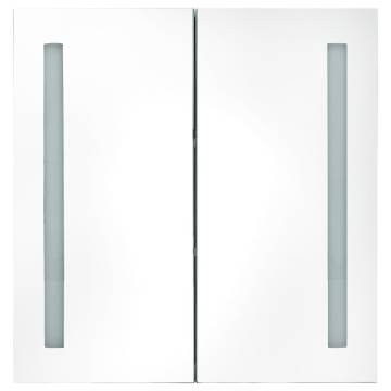 LED Bathroom Mirror Cabinet Grey 62x14x60 cm - Stylish Storage