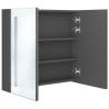 LED Bathroom Mirror Cabinet Grey 62x14x60 cm - Stylish Storage