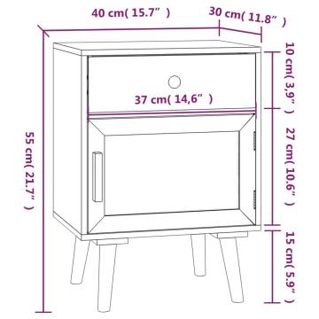 Trendy Scandinavian Bedside Cabinet - 40x30x55 cm