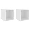 High Gloss White Wall Cabinets - 2 pcs | HipoMarket