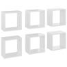 Wall Cube Shelves Set - High Gloss White - 6 pcs | HipoMarket