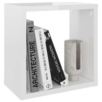 Wall Cube Shelves Set - High Gloss White - 6 pcs | HipoMarket