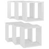 Wall Cube Shelves Set - High Gloss White - 6 pcs | HipoMarket