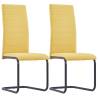 Cantilever Dining Chairs 2 pcs Yellow Fabric Colour yellow Quantity in Package 2 