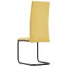 Cantilever Dining Chairs 2 pcs - Yellow Fabric | Hipomarket