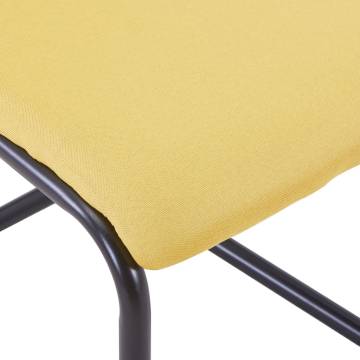 Cantilever Dining Chairs 2 pcs - Yellow Fabric | Hipomarket