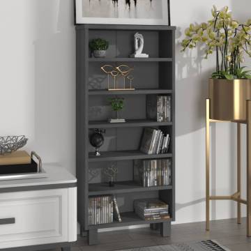 CD Cabinet HAMAR Dark Grey - Solid Pine 45x18x100cm