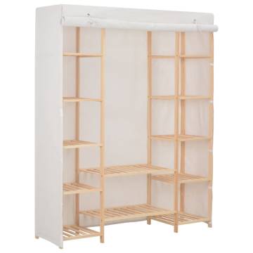 Stylish White Fabric Wardrobe - 135x40x170 cm | HipoMarket