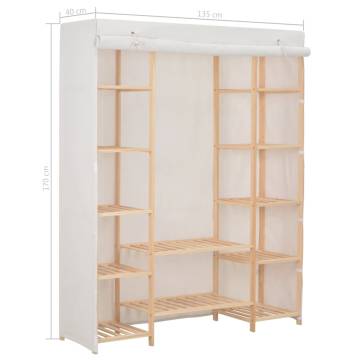 Stylish White Fabric Wardrobe - 135x40x170 cm | HipoMarket