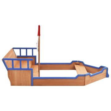 Sandbox Pirate Ship Firwood 190x94.5x101 cm - Fun Outdoor Play