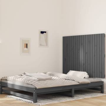 Elegant Grey Wall Headboard - Solid Pine Wood - 127.5x3x90 cm