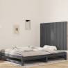 Wall Headboard Grey 127.5x3x90 cm Solid Wood Pine Colour grey Size 127.5 x 90 cm Quantity in Package 1 