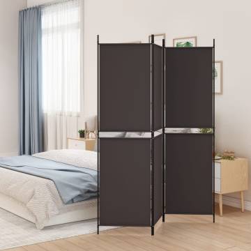 3-Panel Room Divider Brown - Privacy Screen 150x180 cm