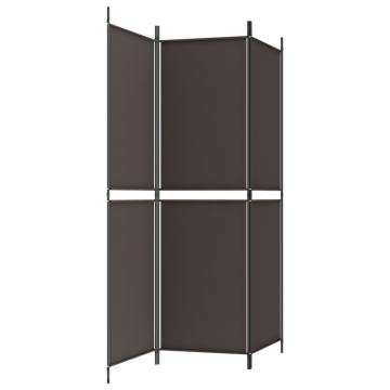 3-Panel Room Divider Brown - Privacy Screen 150x180 cm