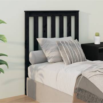 Stylish Black Wooden Bed Headboard - 81x6x101 cm | Hipo Market