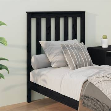 Stylish Black Wooden Bed Headboard - 81x6x101 cm | Hipo Market