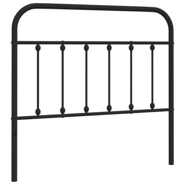 Stylish Black Metal Headboard 107 cm - Sturdy & Elegant Design