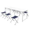 Foldable Camping Table Set with 6 Stools Height Adjustable 180x60cm Colour white Size 180 x 60 cm Quantity in Package 1 Model table set 